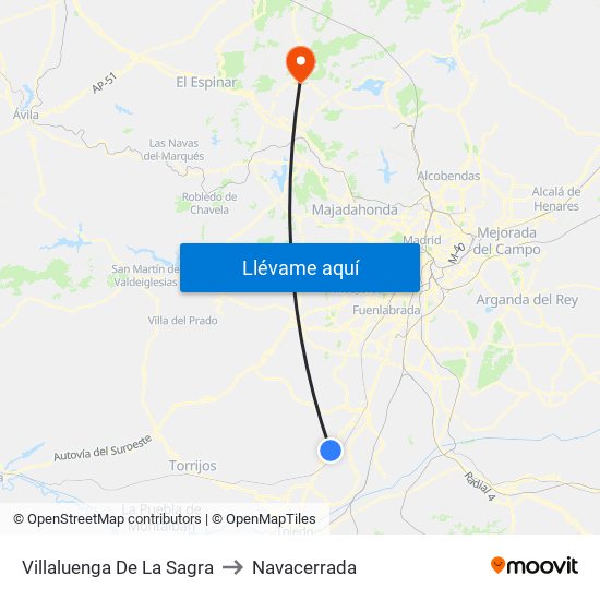 Villaluenga De La Sagra to Navacerrada map