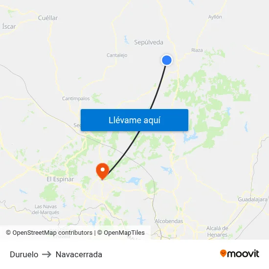 Duruelo to Navacerrada map