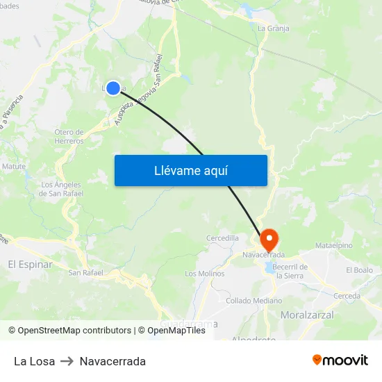 La Losa to Navacerrada map