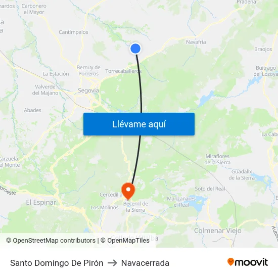 Santo Domingo De Pirón to Navacerrada map
