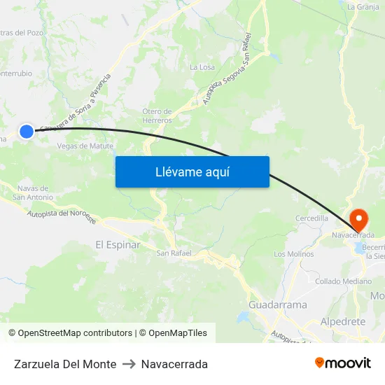 Zarzuela Del Monte to Navacerrada map
