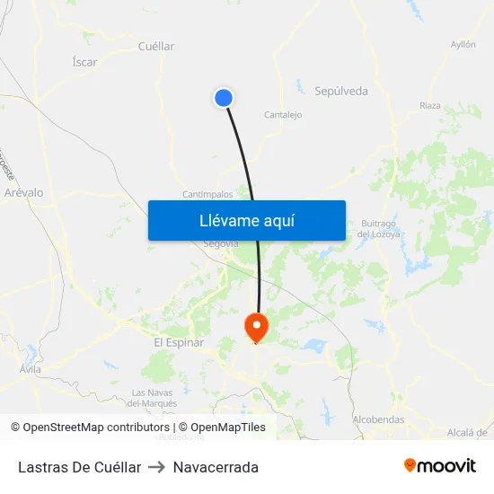 Lastras De Cuéllar to Navacerrada map