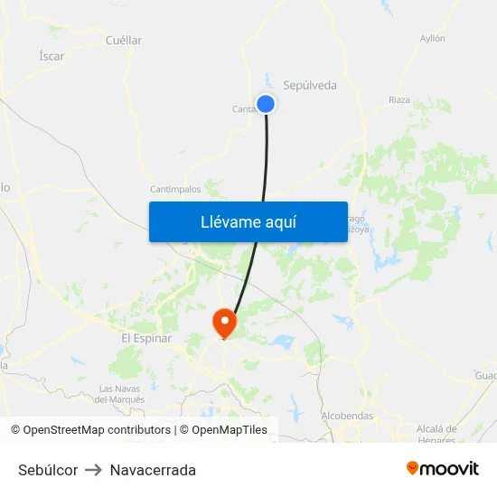 Sebúlcor to Navacerrada map