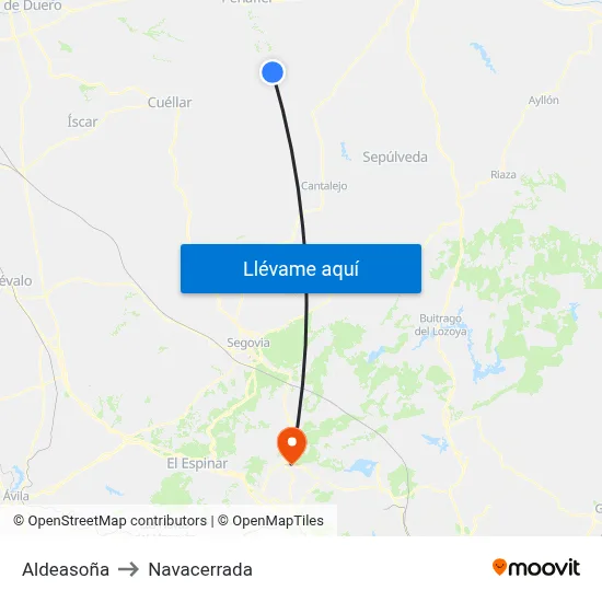 Aldeasoña to Navacerrada map