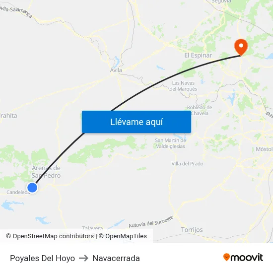 Poyales Del Hoyo to Navacerrada map