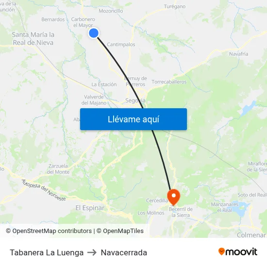 Tabanera La Luenga to Navacerrada map