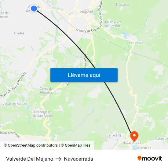 Valverde Del Majano to Navacerrada map
