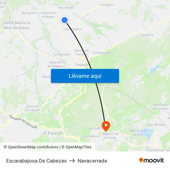 Escarabajosa De Cabezas to Navacerrada map