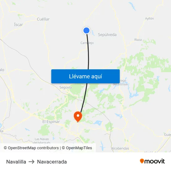 Navalilla to Navacerrada map