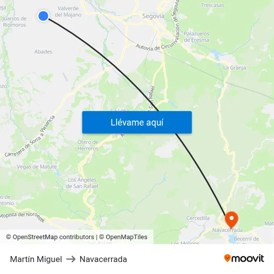 Martín Miguel to Navacerrada map
