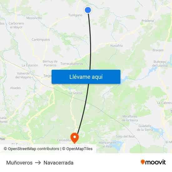 Muñoveros to Navacerrada map