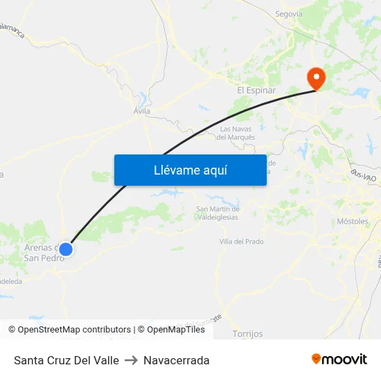 Santa Cruz Del Valle to Navacerrada map