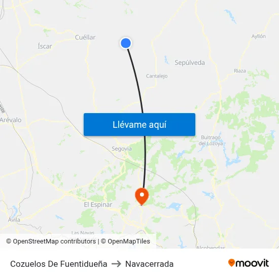 Cozuelos De Fuentidueña to Navacerrada map