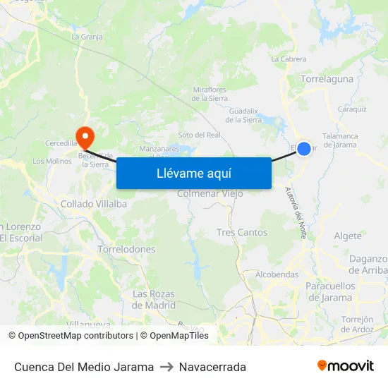 Cuenca Del Medio Jarama to Navacerrada map