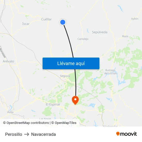Perosillo to Navacerrada map