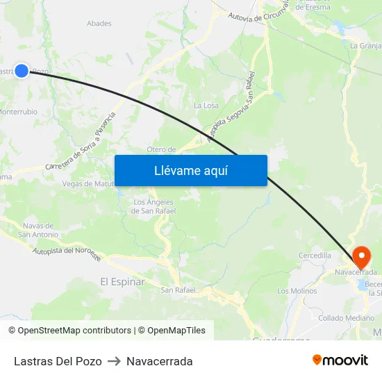 Lastras Del Pozo to Navacerrada map