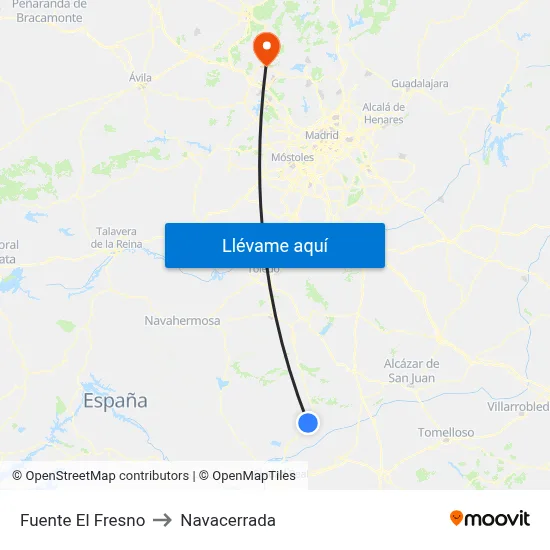 Fuente El Fresno to Navacerrada map