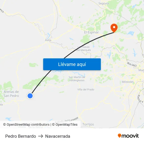 Pedro Bernardo to Navacerrada map