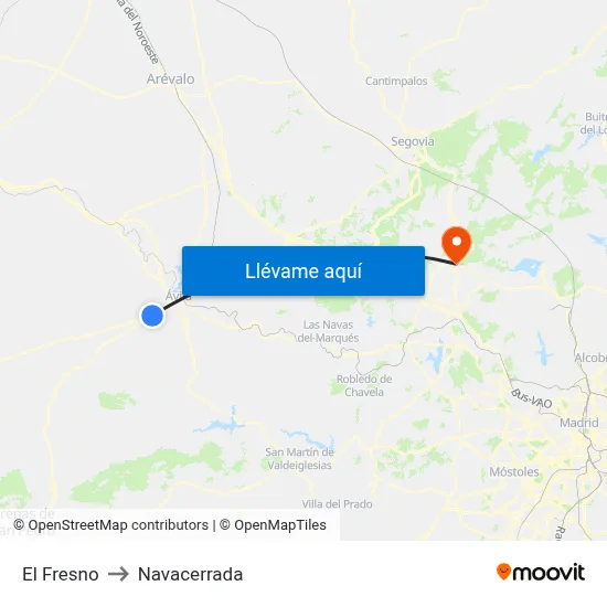 El Fresno to Navacerrada map