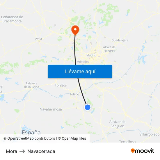 Mora to Navacerrada map