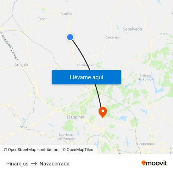 Pinarejos to Navacerrada map
