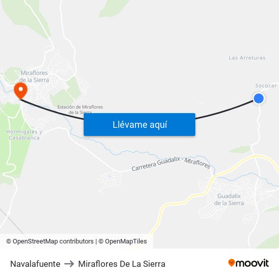 Navalafuente to Miraflores De La Sierra map