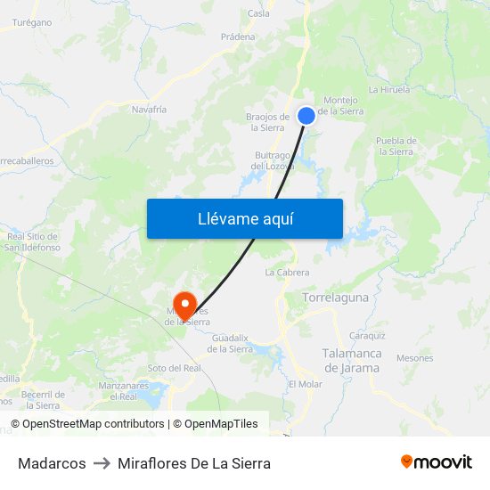 Madarcos to Miraflores De La Sierra map