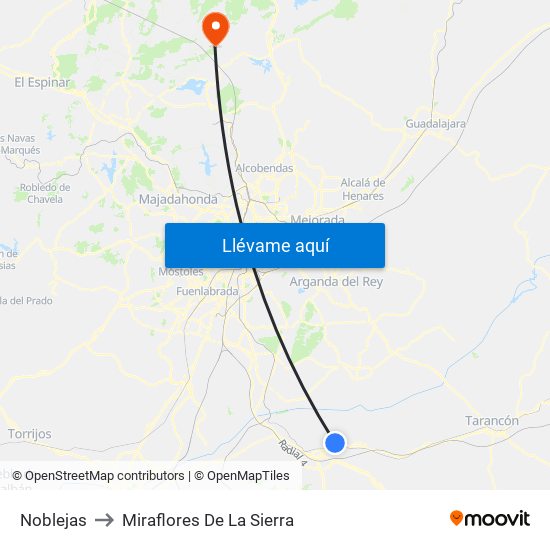 Noblejas to Miraflores De La Sierra map