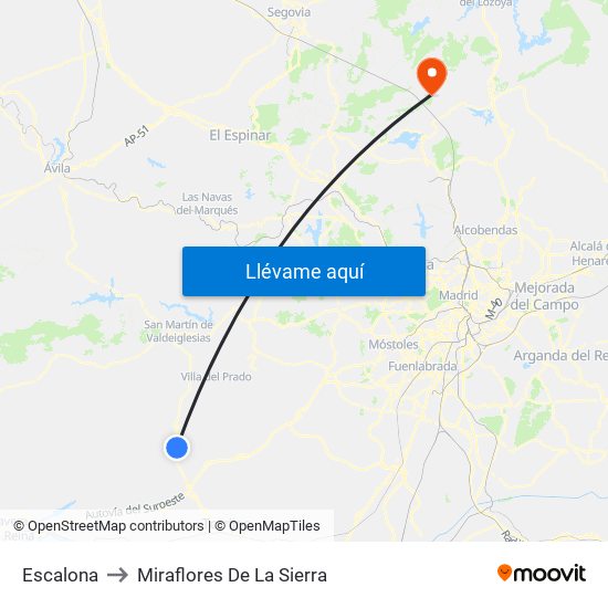 Escalona to Miraflores De La Sierra map