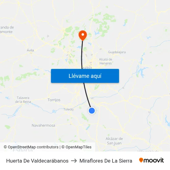 Huerta De Valdecarábanos to Miraflores De La Sierra map