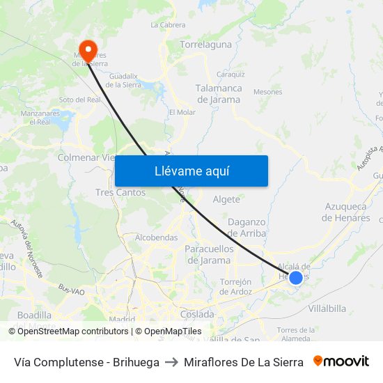 Vía Complutense - Brihuega to Miraflores De La Sierra map