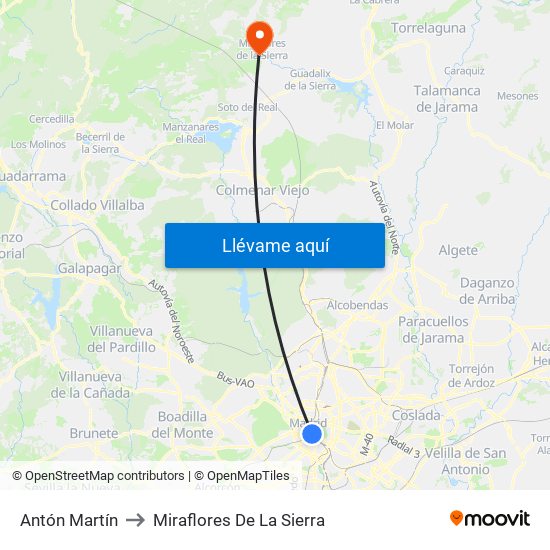 Antón Martín to Miraflores De La Sierra map
