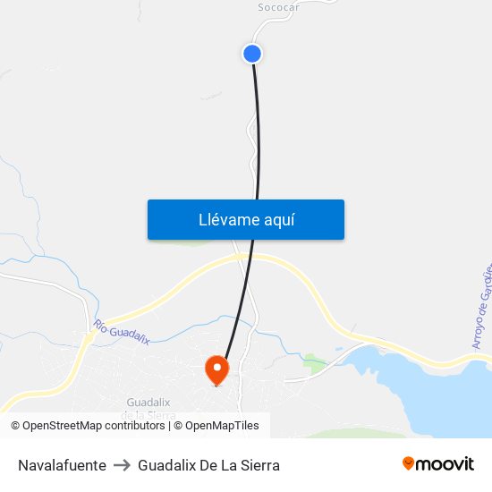 Navalafuente to Guadalix De La Sierra map