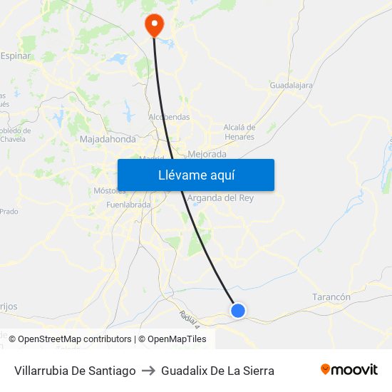 Villarrubia De Santiago to Guadalix De La Sierra map