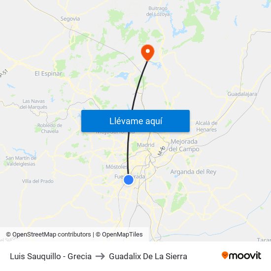 Luis Sauquillo - Grecia to Guadalix De La Sierra map
