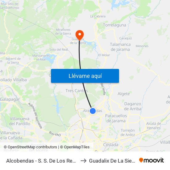 Alcobendas - S. S. De Los Reyes to Guadalix De La Sierra map