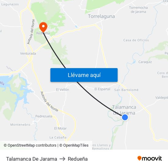 Talamanca De Jarama to Redueña map