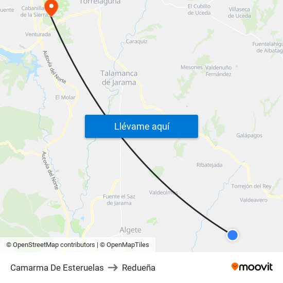 Camarma De Esteruelas to Redueña map
