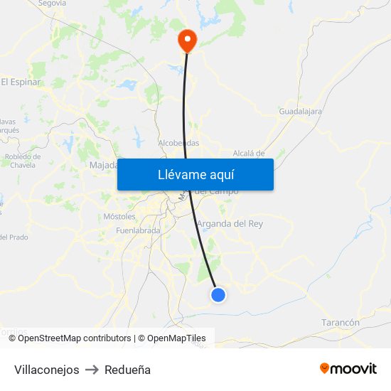 Villaconejos to Redueña map