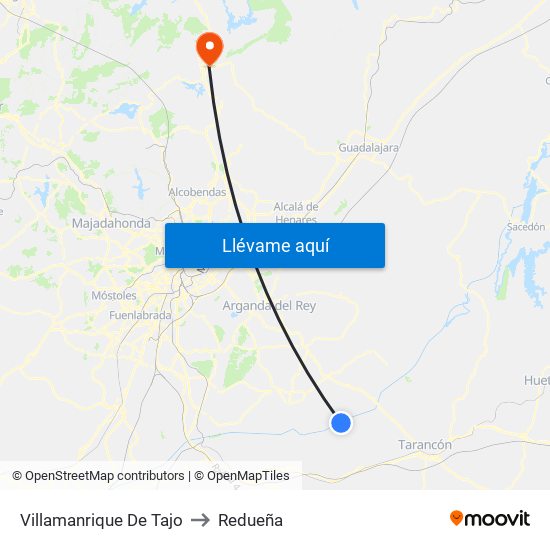 Villamanrique De Tajo to Redueña map