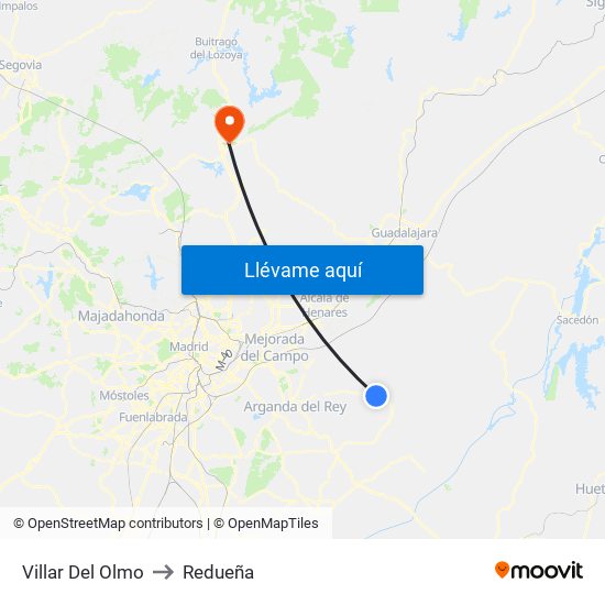 Villar Del Olmo to Redueña map