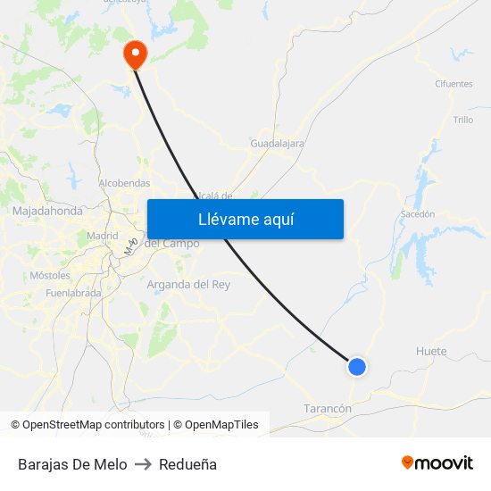 Barajas De Melo to Redueña map