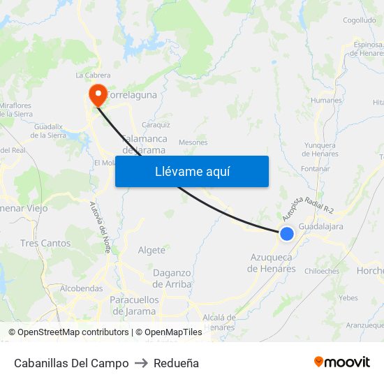 Cabanillas Del Campo to Redueña map