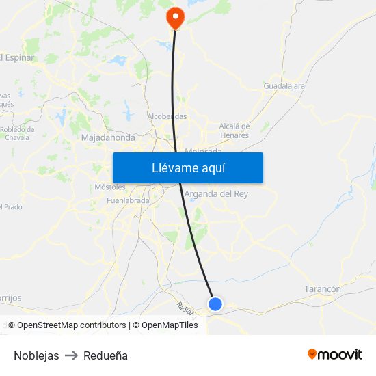 Noblejas to Redueña map