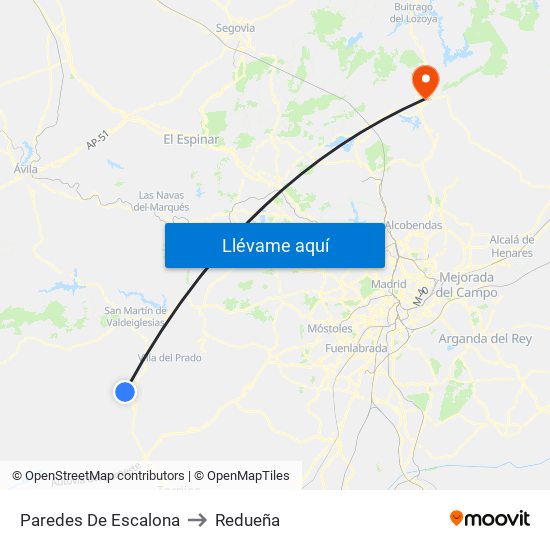 Paredes De Escalona to Redueña map