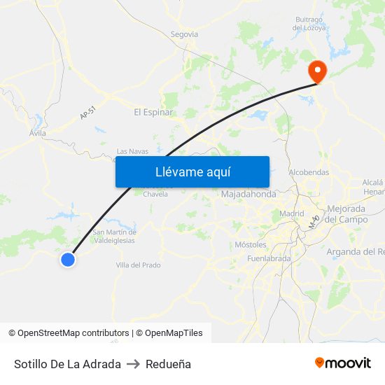 Sotillo De La Adrada to Redueña map