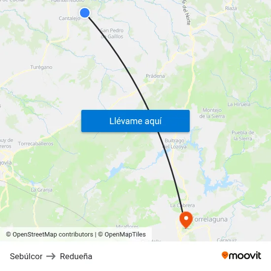 Sebúlcor to Redueña map