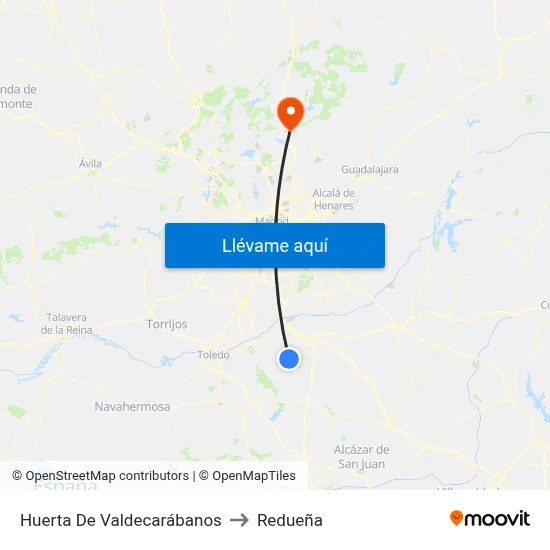 Huerta De Valdecarábanos to Redueña map