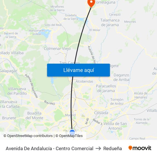 Avenida De Andalucía - Centro Comercial to Redueña map