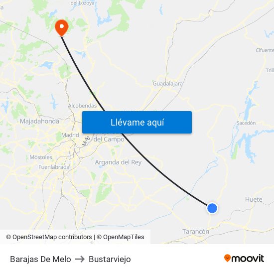 Barajas De Melo to Bustarviejo map